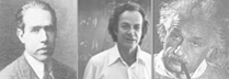 Niels Bohr, Richard Feynman og Albert Einstein, mj&ouml;g merkilegir kallar.